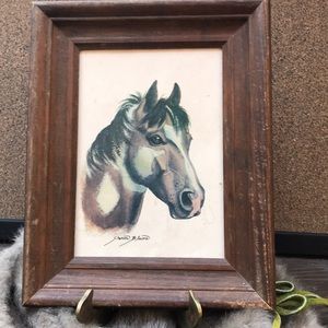 1950’s framed horse lithograph by Sharon Blaine.